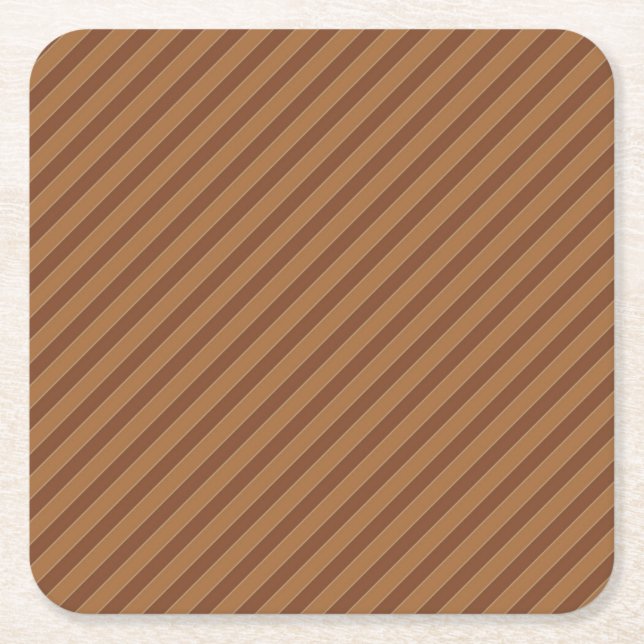 Diagonal Brown Streifen Rechteckiger Pappuntersetzer (Vorderseite)