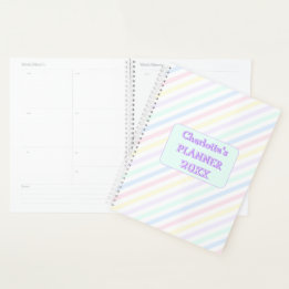 Diagonal Candy Stripes Pastel Arc-en-ciel Année