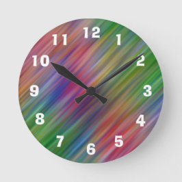 Diagonal Colours Acrylic Wall Clock Runde Wanduhr
