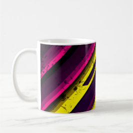 Diagonal-Design, muffig, gelb und rosa Kaffeetasse