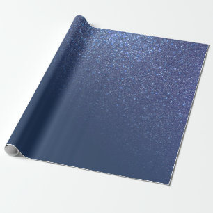 Diagonal Funkelnd Navy Blue Glitzer Gradient Ombre Geschenkpapier