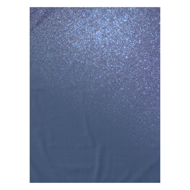 Diagonal Funkelnd Navy Blue Glitzer Gradient Ombre Tischdecke (Vorderseite)