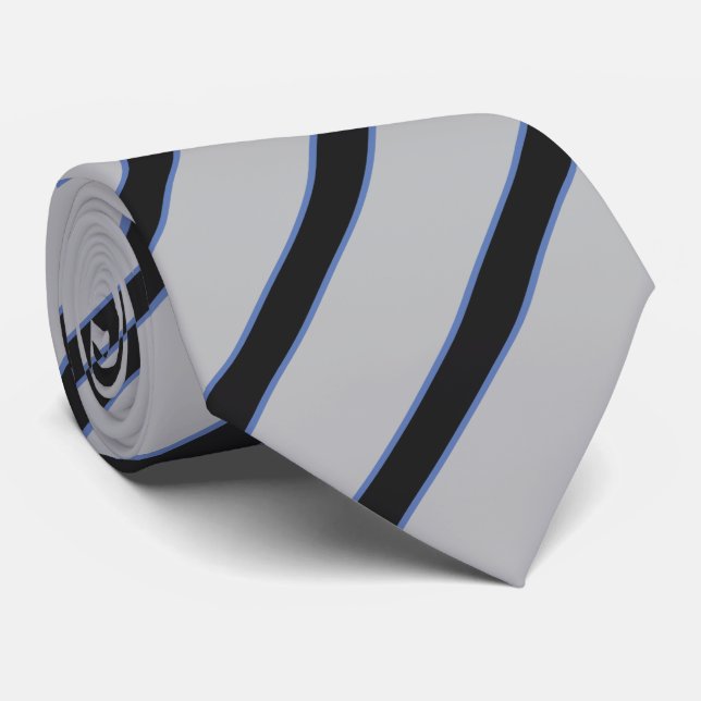 Diagonal gestreift schwarz auf grau klassisch krawatte (Gerollt)