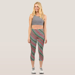 Diagonal gestreifter Hintergrund Capri Leggings