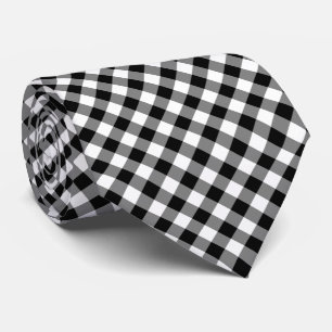 Diagonal-Gingham-Karo in Schwarz und Weiß Krawatte