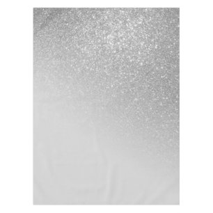 Diagonal Gray Silver Glitzer Gradient Ombre Tischdecke