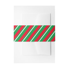 Diagonal Holiday Candy Cane Streifen Einladungsbanderole