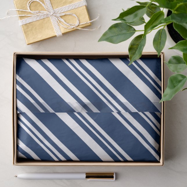 Diagonal-Indigostreifen Seidenpapier (Geschenk)