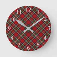 Diagonal Karierte Design Wall Clock