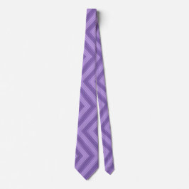 Diagonal Lavender Zigzag Stripes Men's Necktie Krawatte