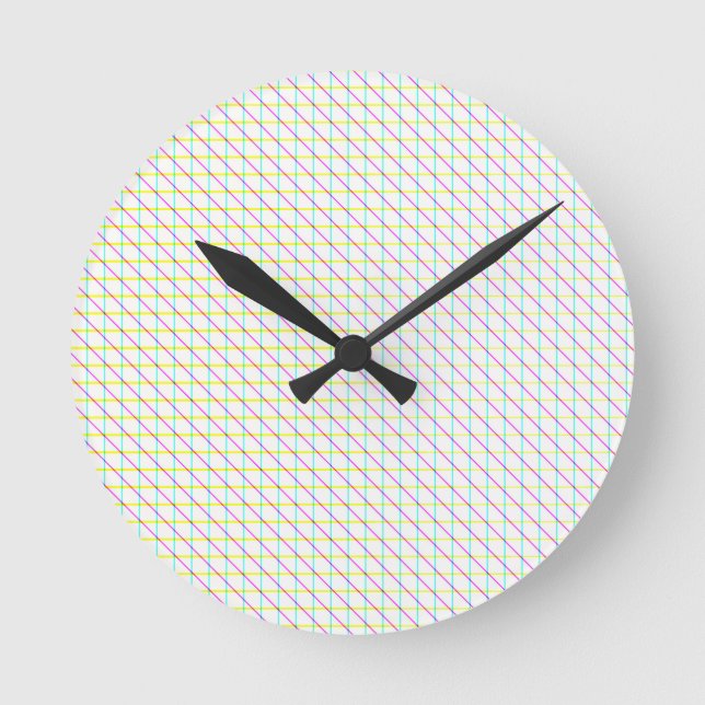 Diagonal Lines Runde Wanduhr (Vorderseite)