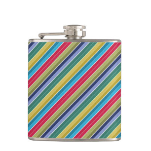 Diagonal, mehrfarbig, stylish gestreift flachmann