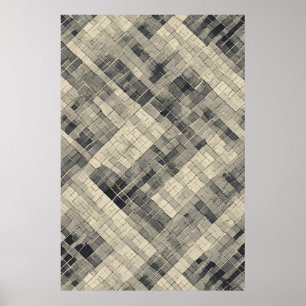 Diagonal-Mosaikgitter: Neutrale geometrische Form Poster
