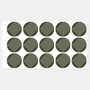 Diagonal Moss Green Circle Stickers Labels Etiketten
