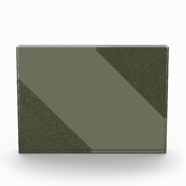 Diagonal Moss Green Custom Foto Block (Vorderseite)