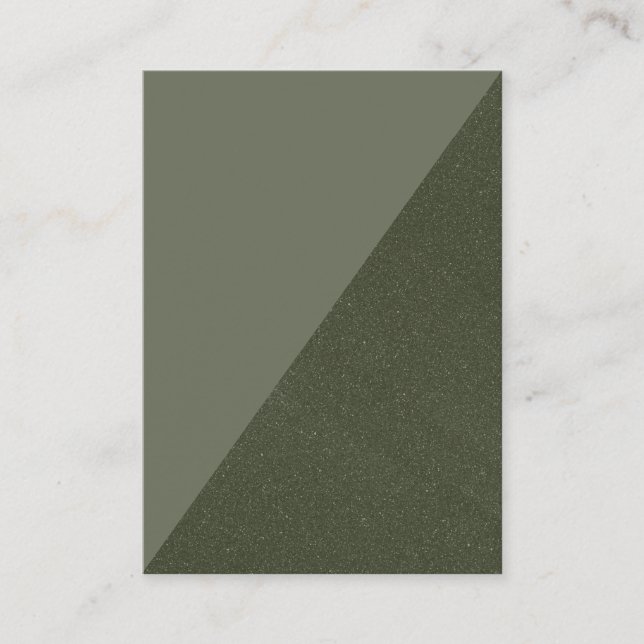 Diagonal Moss Green Flat Platzkarte (Vorderseite)