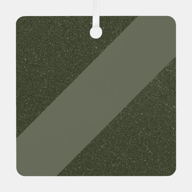 Diagonal Moss Green Ornament Tag (Vorderseite)