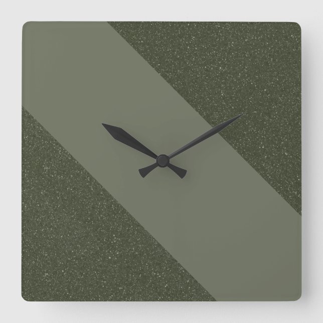 Diagonal Moss Green Stripe Uhr (Vorderseite)