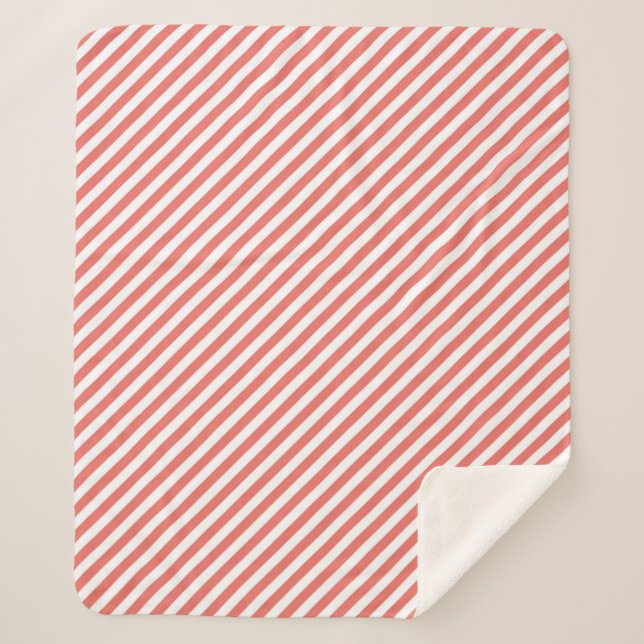 Diagonal pattern of pink and white stripes sherpadecke (Vorderseite)
