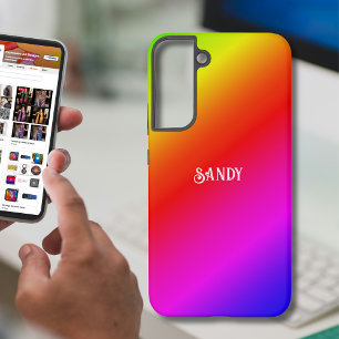 Diagonal-Rainbow-farbener Gradient-Name Samsung Galaxy Hülle