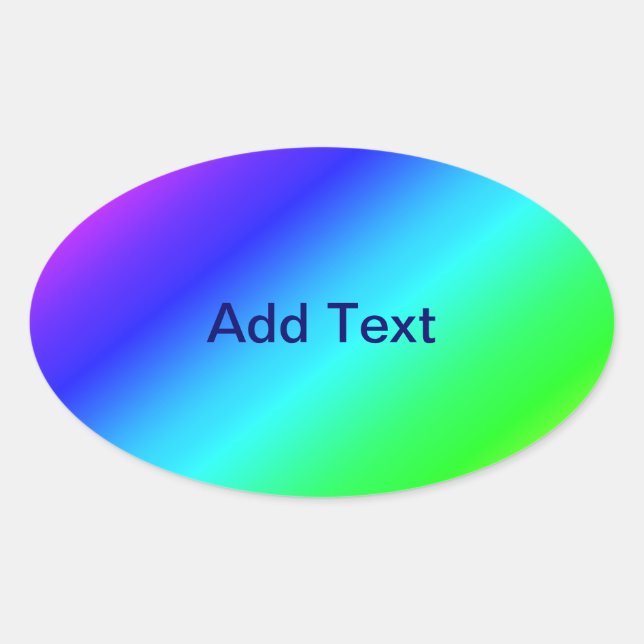 Diagonal Rainbow Gradient Blue to Green Ovaler Aufkleber (Vorderseite)