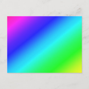 Diagonal Rainbow Gradient Blue to Green Postkarte