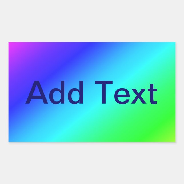 Diagonal Rainbow Gradient Blue to Green Rechteckiger Aufkleber (Vorderseite)