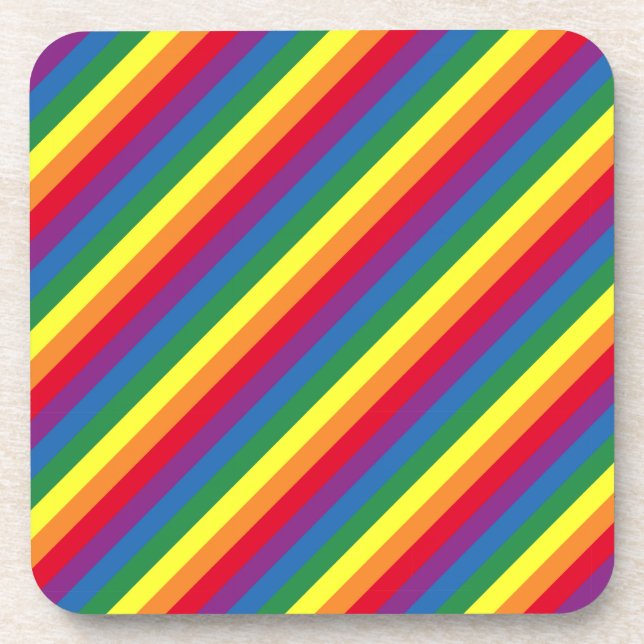 Diagonal Rainbow Pattern Getränkeuntersetzer (Vorderseite)