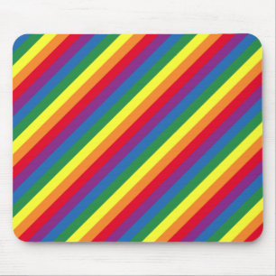 Diagonal Rainbow Pattern Mousepad