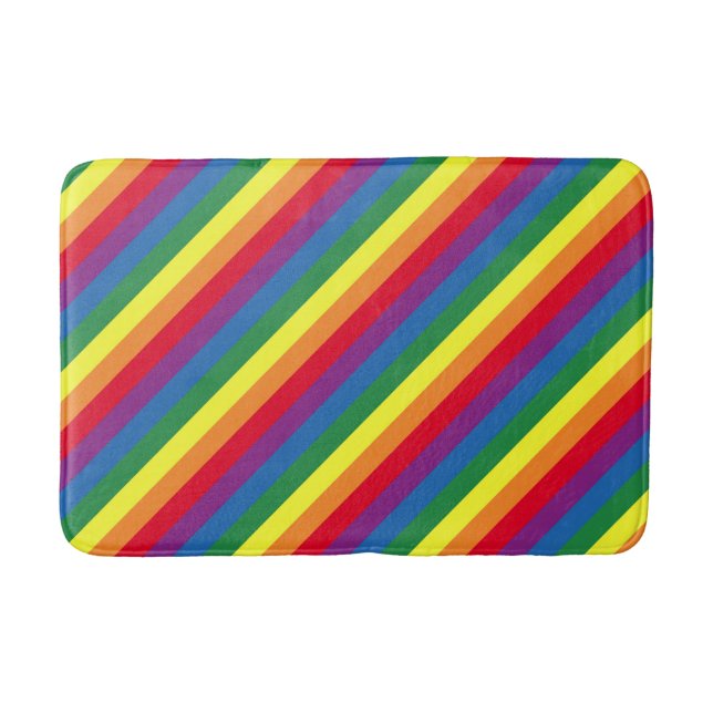 Diagonal-Regenbogenmuster Badematte (Vorderseite)