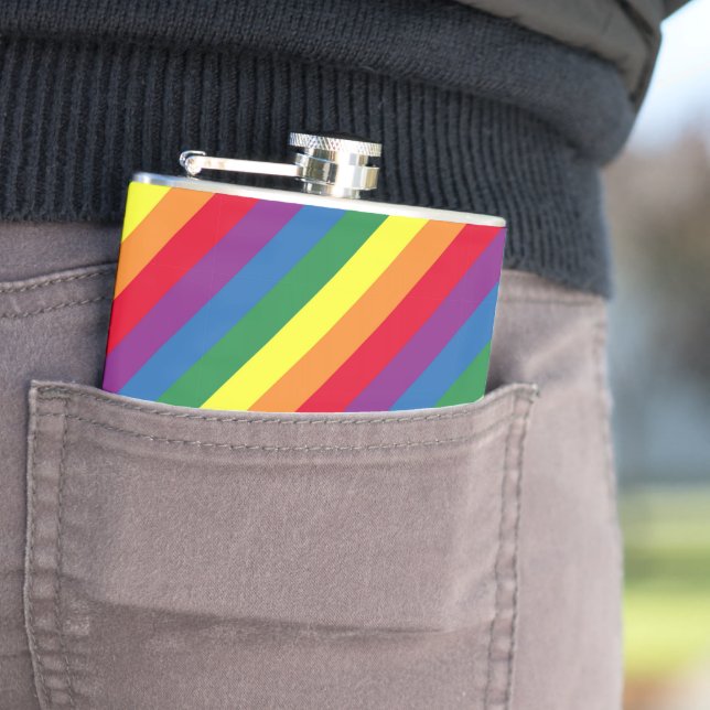 Diagonal-Regenbogenmuster Flachmann (Beispiel)
