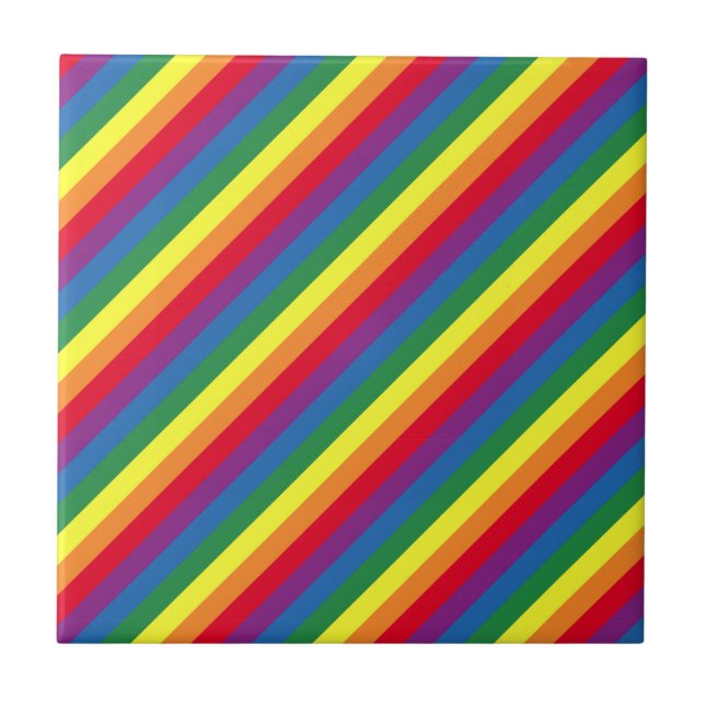 Diagonal-Regenbogenmuster Fliese (Vorderseite)
