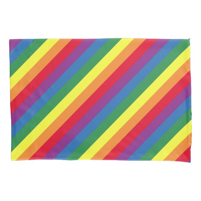 Diagonal-Regenbogenmuster Kissenbezug (Vorderseite-Links)