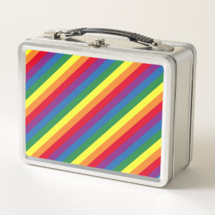 Diagonal-Regenbogenmuster Metall Brotdose