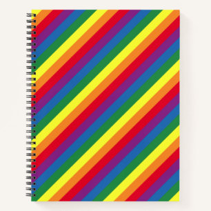 Diagonal-Regenbogenmuster Notizbuch