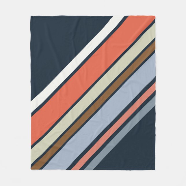 Diagonal Retro Design Streifen Fleecedecke (Vorderseite)
