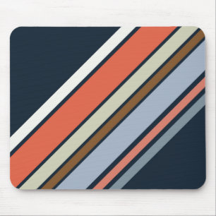 Diagonal Retro Design Streifen Mousepad