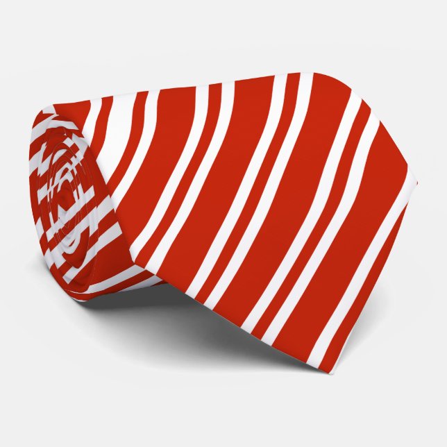 Diagonal rot und weiß gestreift krawatte (Gerollt)