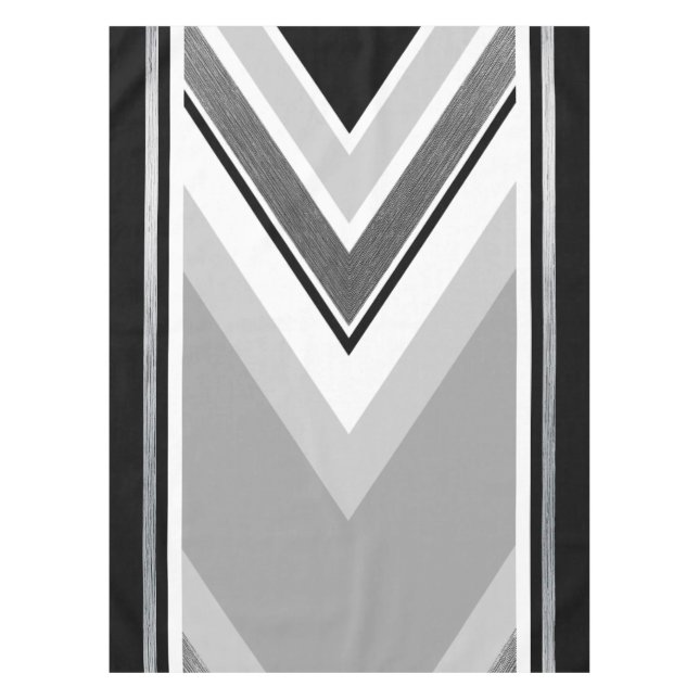 Diagonal, schwarz, grau, metallisch gestreift tischdecke (Vorderseite)