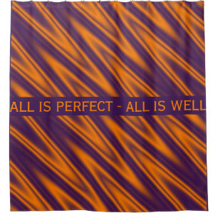 Diagonal Sinus Waves Muster - Orangenviolett Duschvorhang