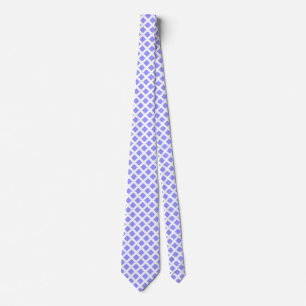 Diagonal Squares - Pastel Blue on White Neck Tie Krawatte