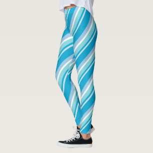 Diagonal Streifen Light Blue Leggings