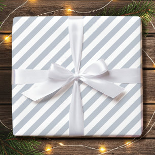 Diagonal Strip Holiday Einfach grau weiß Geschenkpapier