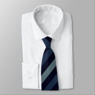 Diagonal Strip in Navy Blue, Slate Gray und Black Krawatte