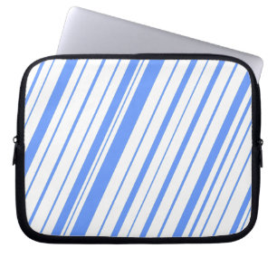 Diagonal Stripe ~ Cornblume Blau Laptopschutzhülle