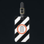 Diagonal Stripe Monogramm Gepäckstück - Koralle Gepäckanhänger<br><div class="desc">Verliere nicht dein Gepäck in der Menge. Dieses robuste Anhänger macht Ihre Tasche leicht zu erkennen.</div>