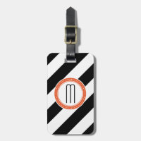 Diagonal Stripe Monogramm Gepäckstück - Koralle