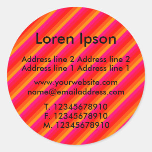 Diagonal Stripes II Business / Profil Runder Aufkleber