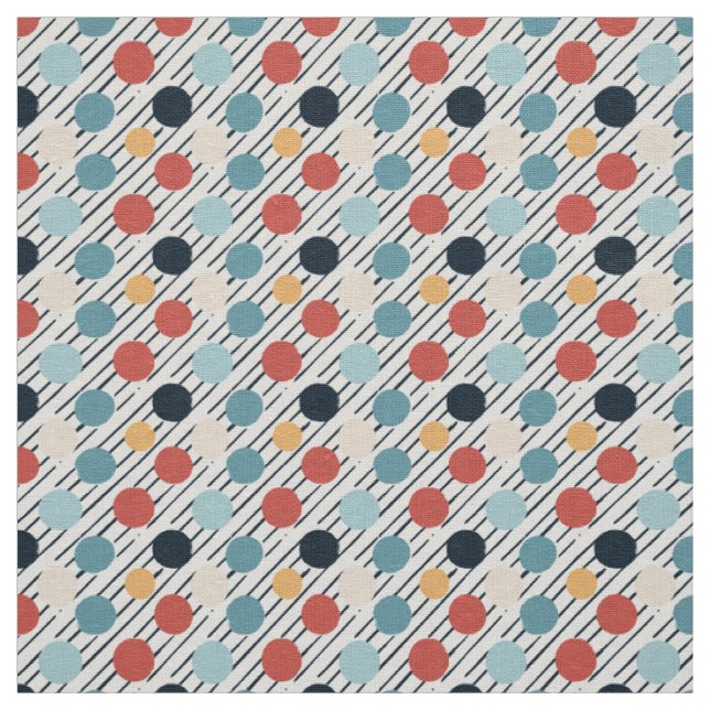 Diagonal Stripes Polka Dots Sketch Stoff (Muster)