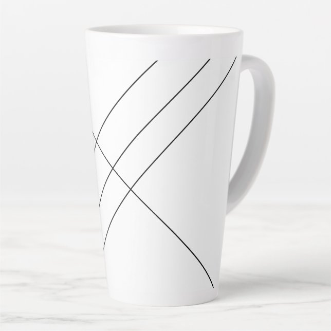 Diagonal Stripes sur Mug en latte noir et blanc (Angle droit)